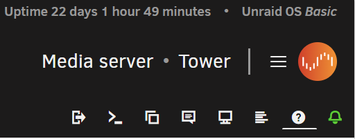 Unraid toolbar